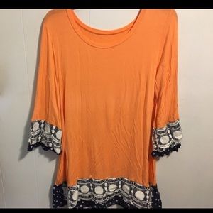 Orange and navy blue tunic